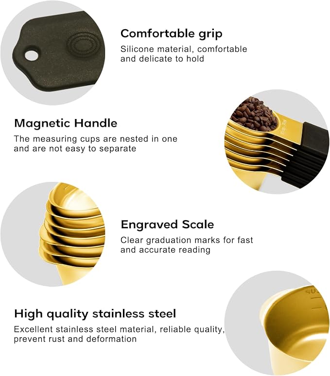 Magnetic Measuring Cups and Spoons Set, Including 7 Stainless Steel Nesting - Image 3