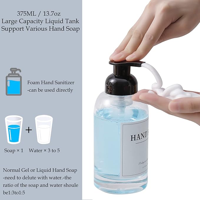 rejomiik Foaming Soap Dispenser Thick Glass Foam - Image 2