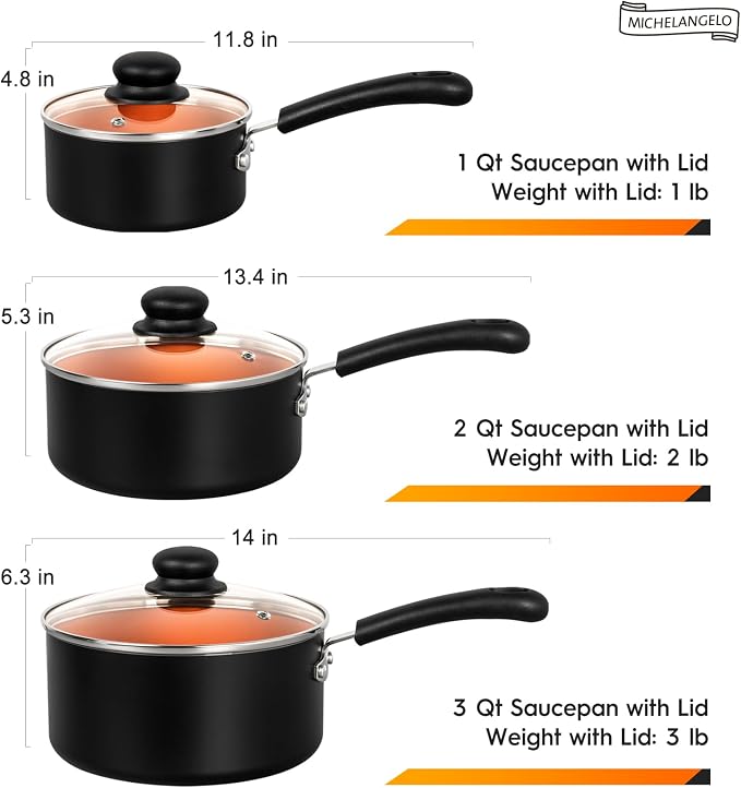 MICHELANGELO Nonstick Sauce Pan - Image 6