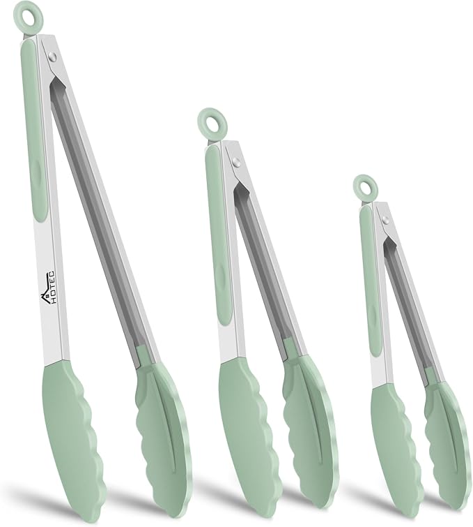 HOTEC Premium Stainless Steel Locking Kitchen Tongs by Hotec