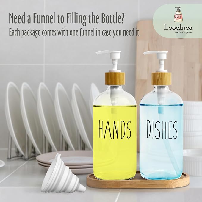 LOOCHICA Clear Glass Soap Dispenser Set - Image 9