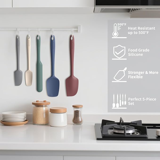 Coukre Silicone Spatula Set of 5, High Temperature Resistant, Food Grade - Image 5