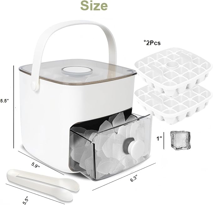 Ice Cube Tray with Lid & Bin Ice Maker Ice Trays - Image 6