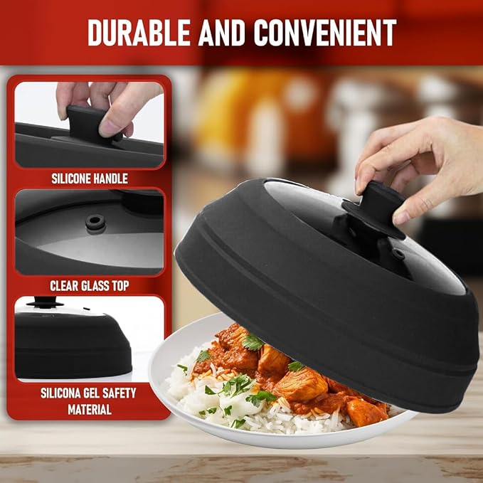 Microwave Splatter Cover Glass for Food - Image 3