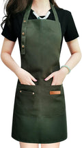 Apron for Men Women with Adjustable Straps and Large Pockets, Canvas Cotton by LOYGLIF
