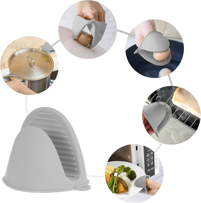 Vaincre 4PCS Silicone Oven Mitts Heat Resistant, Silicone Potholders - Image 6