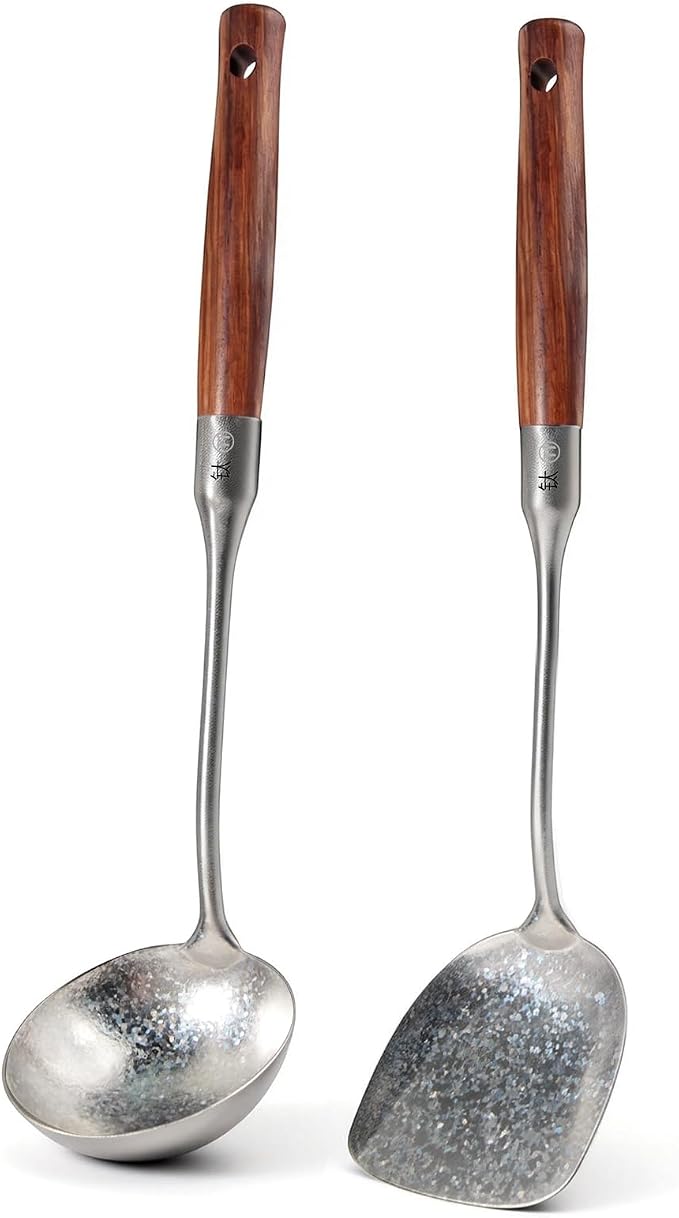 Newness Soup Ladle and Solid Turner, Resilient Pure Titanium Soup Spoon and by NewnessFocusOnStainlessSteel