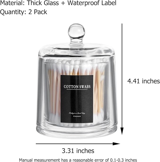 Qtip Holder Thick Glass Apothecary Jars - Image 4