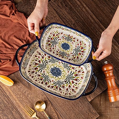 Baking Dish Ceramic Baking Pan Blue Casserole Dish Rectangular Baking