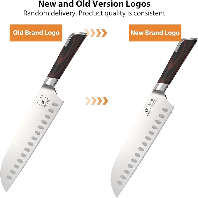 imarku Japanese Santoku Knife 7 Inch, Ultra Sharp Chef Knife, PakkaWood - Image 3