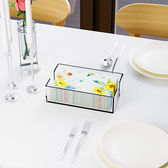 Yieach Bathroom Paper Towel Holder, 9 Inch Modern Acrylic Napkin Holder fo r - Image 8