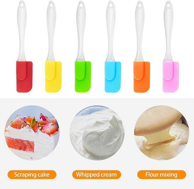 ZukoCert 6 Piece Mini Silicone Spatula Set, Small Heat-Resistant Rubber Spatulas - Image 4