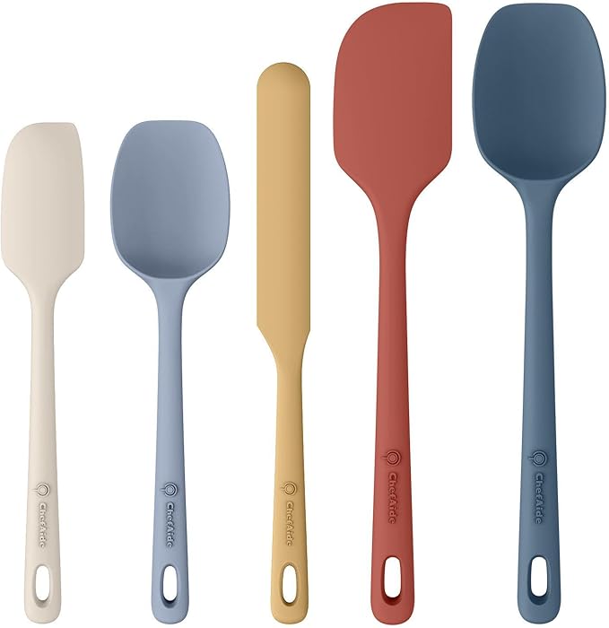ChefAide 5 Pieces Silicone Spatula Set, Food Grade Rubber Spatula, Upgrade by ChefAide