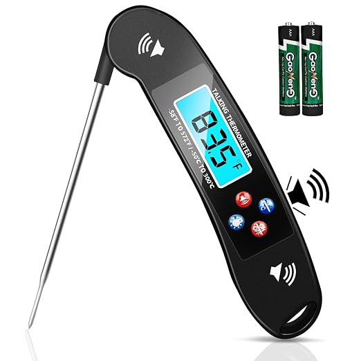Digital Talking Thermometer for The Blind, Waterproof Instant Read Food by Awaiymi
