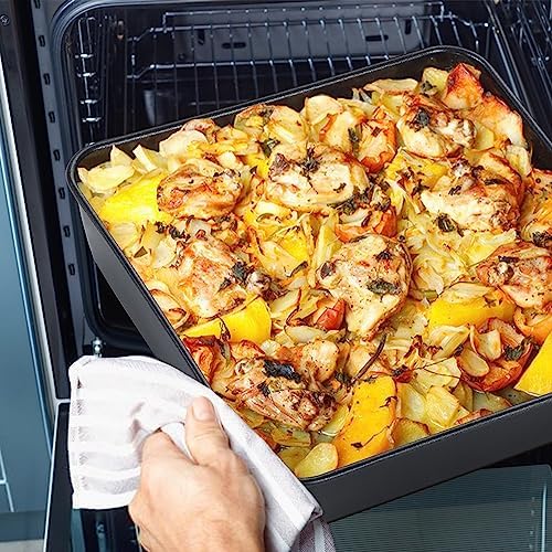 9x9 Inch Square Baking Pan with Lid Set, E-far Nonstick Square Cake