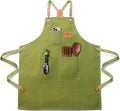Plus Size Kitchen Apron for Men Women, Cross Back Cotton Canvas Chef Apron by Unknown