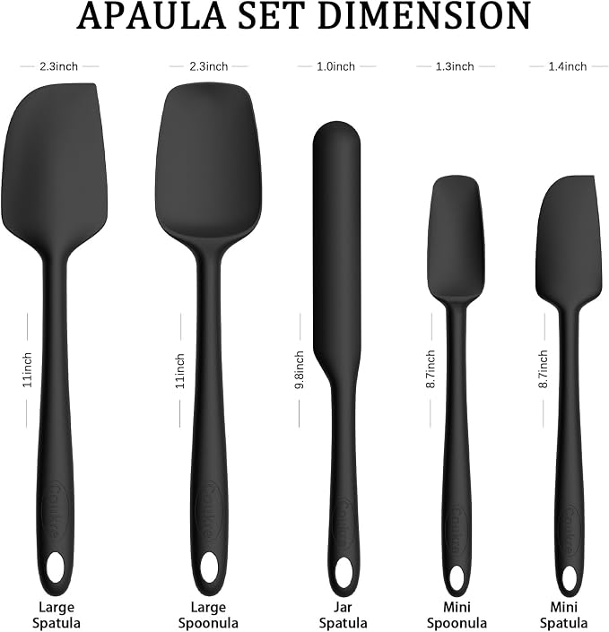 Coukre Silicone Spatula Set of 5, High Temperature Resistant, Food Grade - Image 2