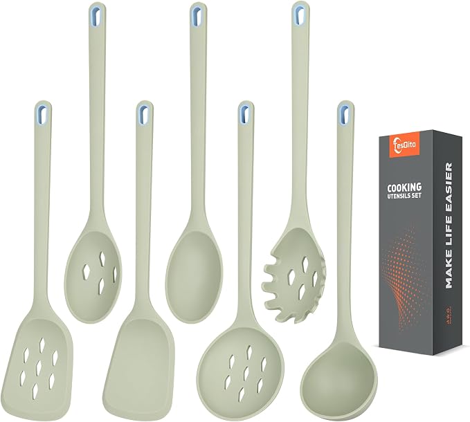 Large Silicone Utensils Set of 7 by TesQita