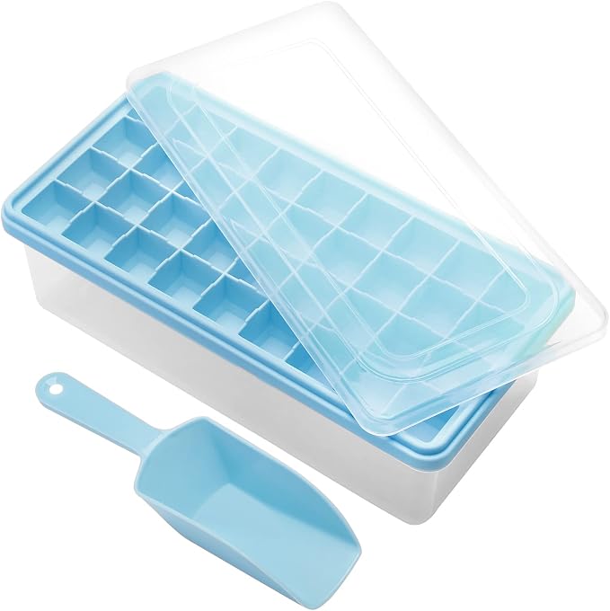 Silicone Ice Cube Tray with Leak-Proof Lid & Storage Bin by CZWLHG