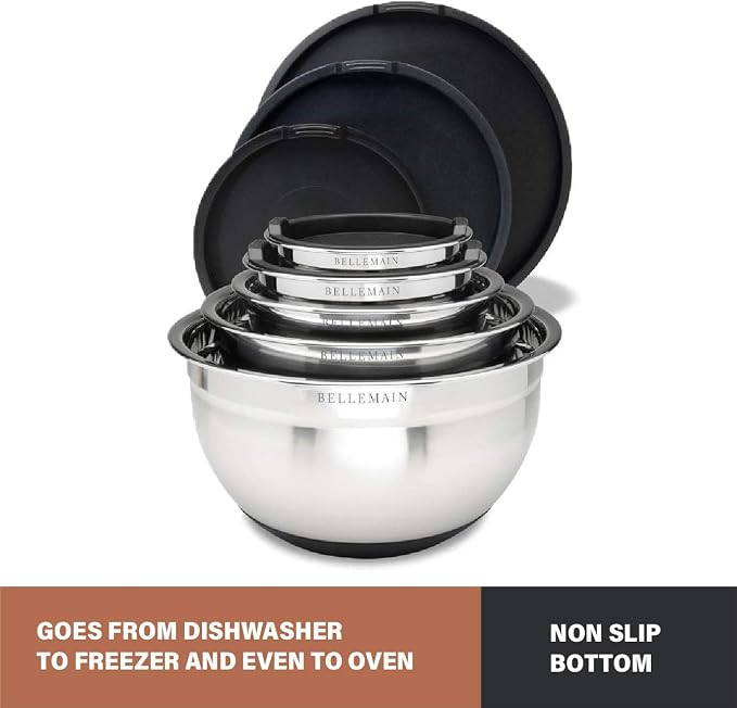 Bellemain Stainless Steel Non-Slip Mixing Bowls - Image 4