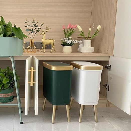 Procade Trash Can with Lid, Small Bathroom Garbage Can with Lid, Plastic Trash - Image 7