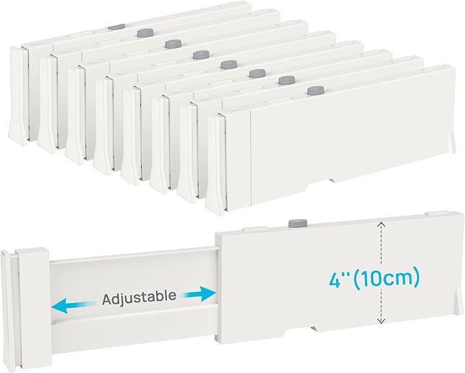 Vtopmart Drawer Dividers for Clothes 8 Pack, Adjustable 4" High Expandable from by Vtopmart