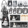 Nuanchu 17Pcs Christmas Kitchen Decor and Accessories for Home,Black