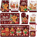 HunnmingRe 10 Pcs Gingerbread Christmas Kitchen Decor Accessories Set