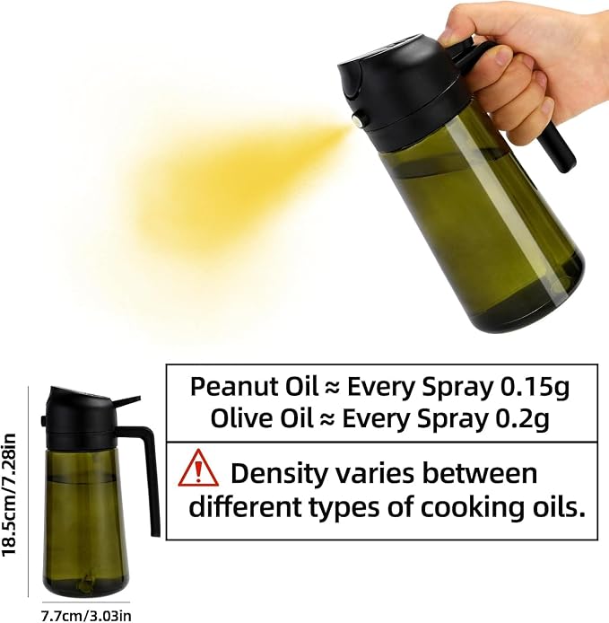 Aovdy Oil Sprayer for Cooking 16oz, 2 in 1 Olive Oil Dispenser and Oil Sprayer - Image 6