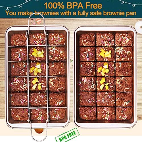 Non Stick Brownie Pan with Dividers, High Carbon Steel Baking Pan