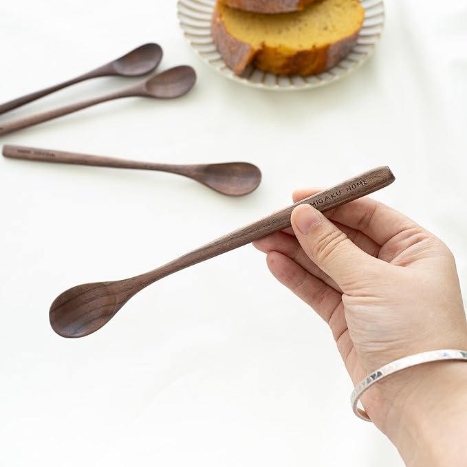 Black Walnut Wood Coffee Spoons, Long Spoon - Image 9