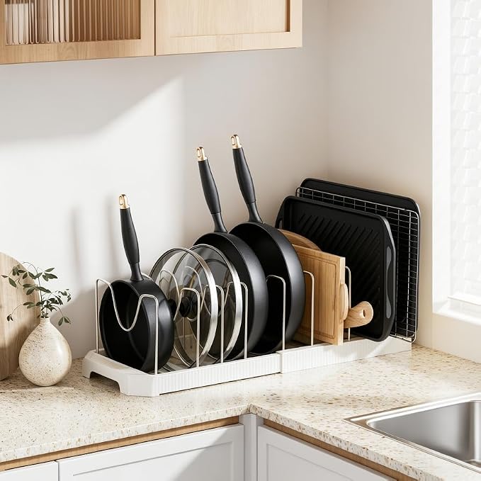 MUDEELA Pots and Pans Organizer under Cabinet, Pot Rack - Image 3