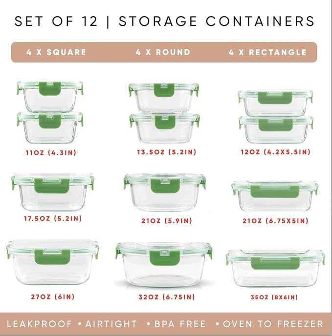 JoyJolt 24pc Borosilicate Glass Storage Containers - Image 2