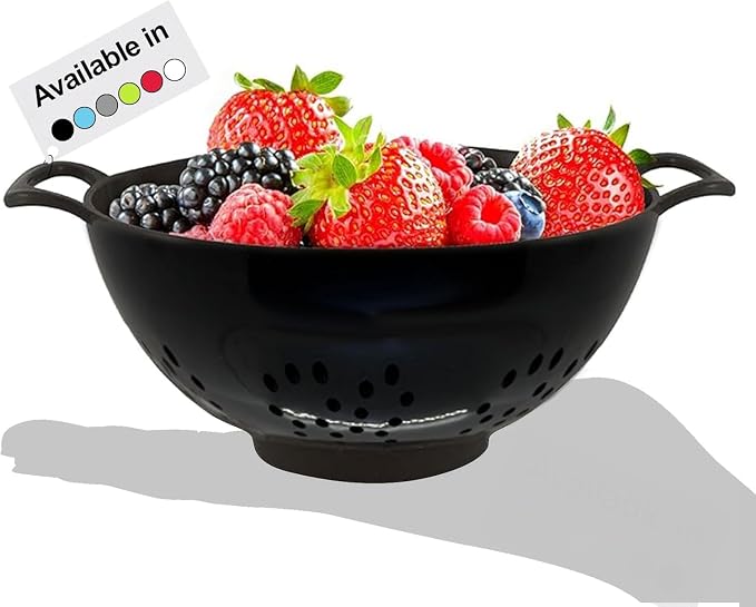 Meadow Lane 6-inch Small Colander, Dishwasher Safe, Double Handles, Compact by MeadowLane