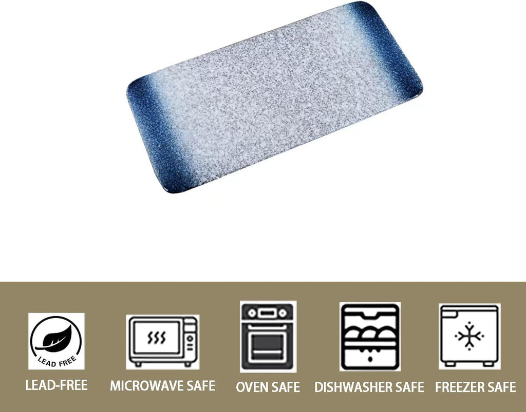 Sushi Plates, Ceramic Rectangular Platters Serving Trays Set, Sushi