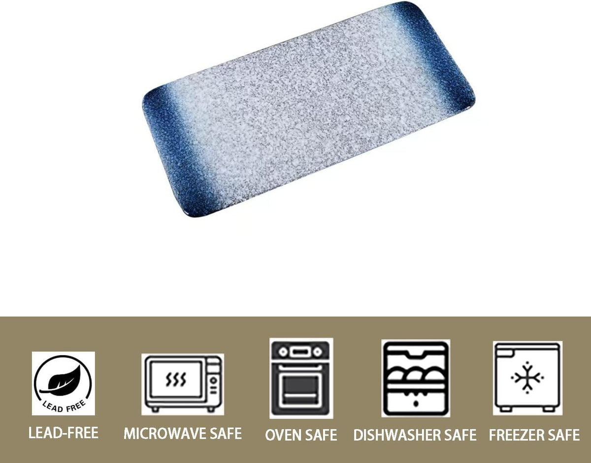 Sushi Plates, Ceramic Rectangular Platters Serving Trays Set, Sushi
