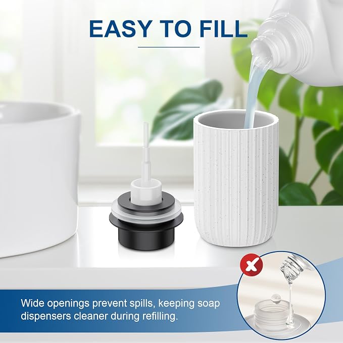 Ceramic Foaming Soap Dispenser, 12 oz Bathroom Foam Hand Soap Dispenser - Image 2