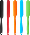 【5 Pack】Silicone Jar Spatula, Long Handle Jar Scraper Spurtle, Sourdough Spatula by Kunovo