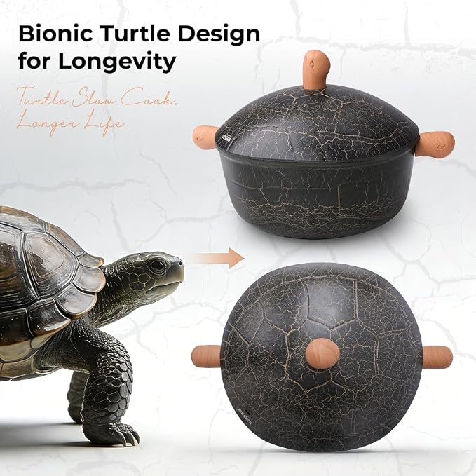 Bionic Turtle Design Nonstick Ceramic Dutch Oven Pot - Image 2