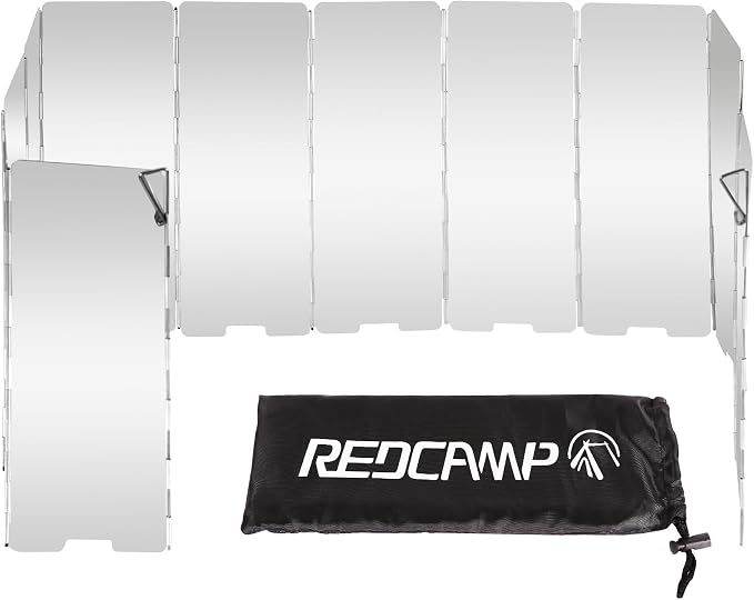 REDCAMP Folding Outdoor Stove Windscreen, 12 Plates Aluminum Camping Stove by REDCAMP