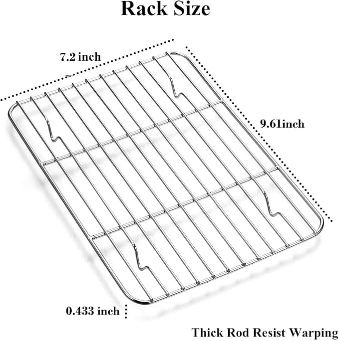 Wildone Baking Sheet with Rack Set, Stainless Steel Cookie Pan baking Tray with - Image 5