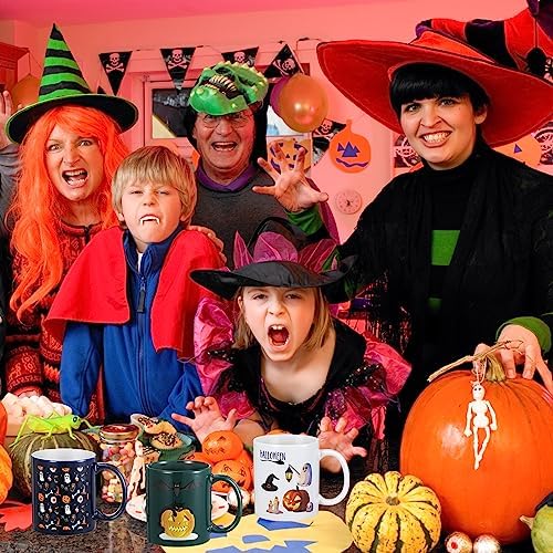 Maxdot 8 Pcs Halloween Ceramic Coffee Mugs Set 12 oz with Handle