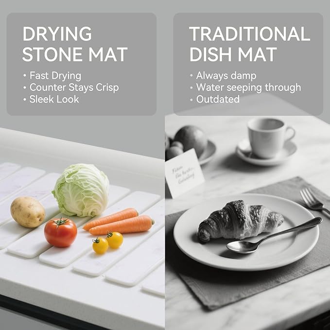 Stone Drying Mat for Kitchen Counter, Drying Matt Kitchen Counter, Stone Dish - Image 4