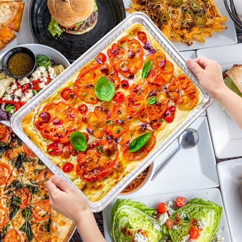 Lawei 30 Pack Disposable Aluminum Grill Pans, 16 x 11 Inch Aluminum