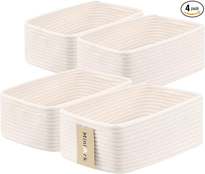 MiniArk Small Storage Baskets for Organizing | Closet Organizer Bins | Shelf by MiniArkStorageBasketsHome