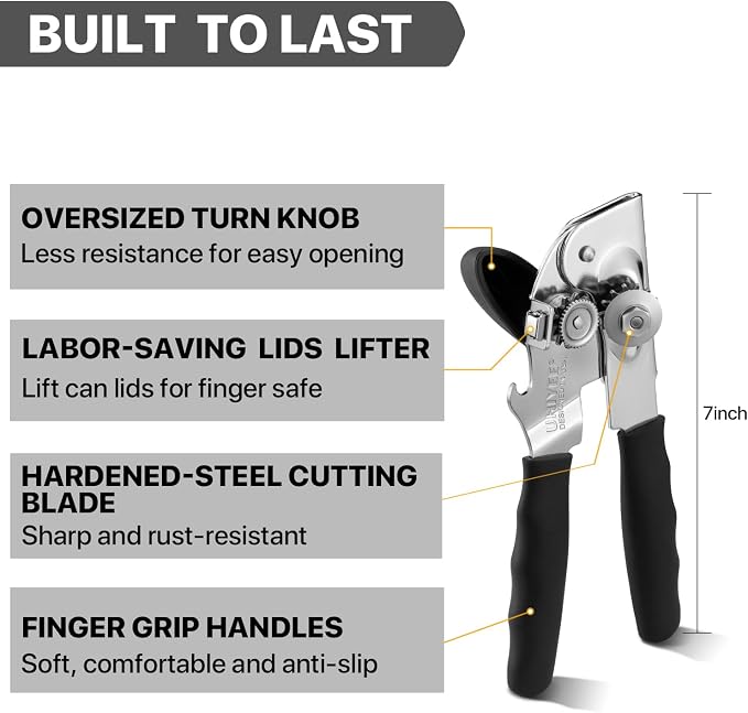 Can Opener Manual Heavy Duty, UHIYEE Hand Held Can Openers - Image 2