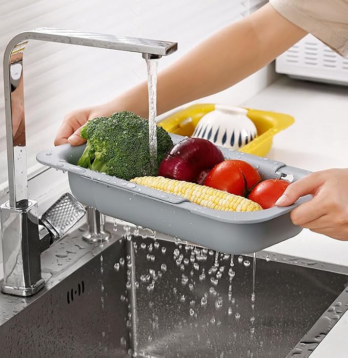 NIWWIN Collapsible Kitchen Colander Strainer, Expandable Over the Sink Colander - Image 4