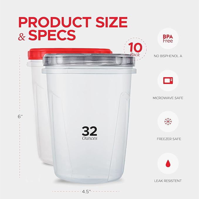Tafura 10 Pack Leakproof Freezer Containers - Image 4