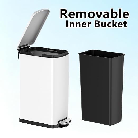 Garvee Slim Kitchen Trash Can 8 Gal, Skinny Stainless Steel Garbage Can - Image 3