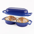 Double Dutch Oven Pot with Lid, Enameled Cast Iron Bread Loaf Pan, Dutch Oven by yaoyaoplay